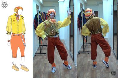Rooster Costume for the performance " The Bremen Town Musicians". Daria Held