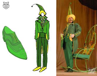 The Costume Of Seigneur Peas for the performance "Cipollino". Daria Held