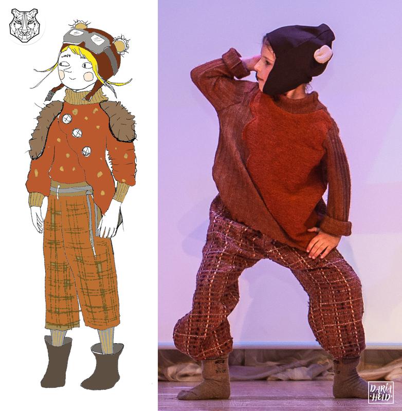 Costumes for the dance number "Hedgehogs and Bears". Daria Held