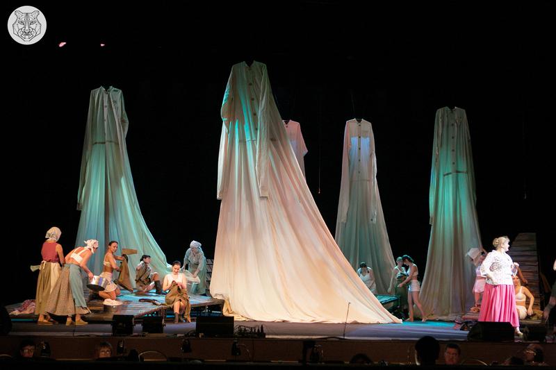 Costumes and scenery for the play "And dawns are quiet here". Daria Held